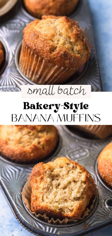 Small Batch Banana Muffins 1 Banana Muffin Recipe, Banana Muffins With 2 Ripe Bananas, One Banana Muffin Recipe, Small Muffin Recipe, Small Batch Banana Bread Recipe, Small Batch Healthy Muffins, Bana Muffin Recipe, Banana Bread Small Batch, 6 Banana Muffins Recipe