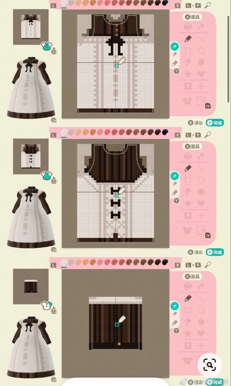 Acnh Long Dress Design Grid, Acnh Clothes Pattern Grid Dress, Acnh Dress, Animal Crossing Town Tune, Acnh Cottagecore, Acnh Clothes, Emoji Drawings, Animal Crossing Funny, Acnh Design