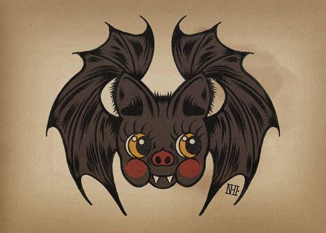 TIL that bat wings are kind of hard to draw. 🤔 Little cutie kewpie bat was worth the struggle though 🦇 • • • • • #traditionaltattoo #digital #texture #postcard #traditional #digitalart #retrolux #retro #ink #comicart #antique #lineart #characterdesign #neotraditional #blackwork #oldlines #tattooart #vintagestyle #classic #postcards #snailmail #graphicdesign #creative #sketch #instaart #digitalpainting #digitaldrawing #inking #bright_and_bold #oldschool @truegrittexturesupply Kewpie Tattoo, Bat Tattoo, Retro Graphic Design, Digital Texture, Kids Sleep, Bat Wings, Traditional Tattoo, Vintage Illustration, Insta Art