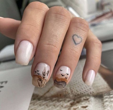 Artistic Nails, Square Nail Designs, Short Square Nails, Her Nails, Manicure Ideas, Neutral Nails, Manicure Y Pedicure, Floral Nails, Chic Nails