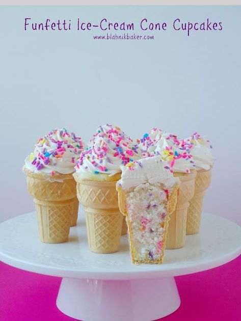 Cupcake Ice Cream Cones, Moist Vanilla Cupcakes, Cone Cupcakes, Ice Cream Cone Cupcakes, Cupcake Cones, Ice Cream Birthday Party, Ice Cream Social, Ice Cream Birthday, Ice Cream Cones