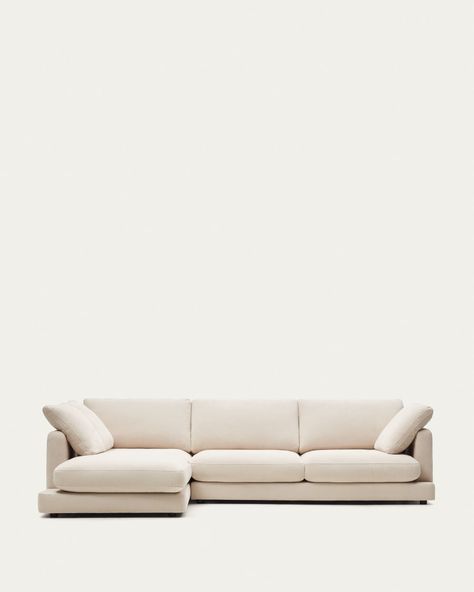 Lisbon Apartment, Corner Sofa Chaise, Sofa Beige, Seat Foam, Beige Sofa, Corner House, Kave Home, Upholstered Fabric, Fabric Seat