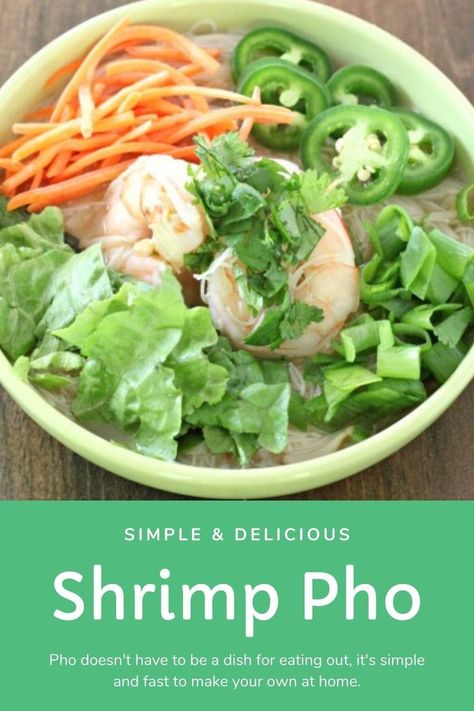 Simple Pho Recipe, Shrimp Pho Recipe, Pho Recipe Easy, Simple Pho, Pho At Home, Shrimp Pho, Pho Recipe, Pho Soup, Easy Shrimp