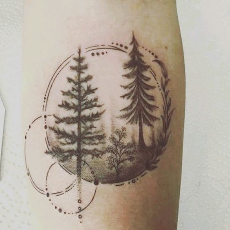 #blackwork #forearm #forest #forestattoo #fineline #circle #tree #dotwork #shadow #landscape #nature #tattoo #herbs #leaves #blackandgrey Tattoo Tree, Tattoo Nature, Tattoo Dotwork, Circle Tattoos, Landscape Tattoo, Forest Tattoos, Tree Tattoo Designs, Tree Of Life Tattoo, 1 Tattoo