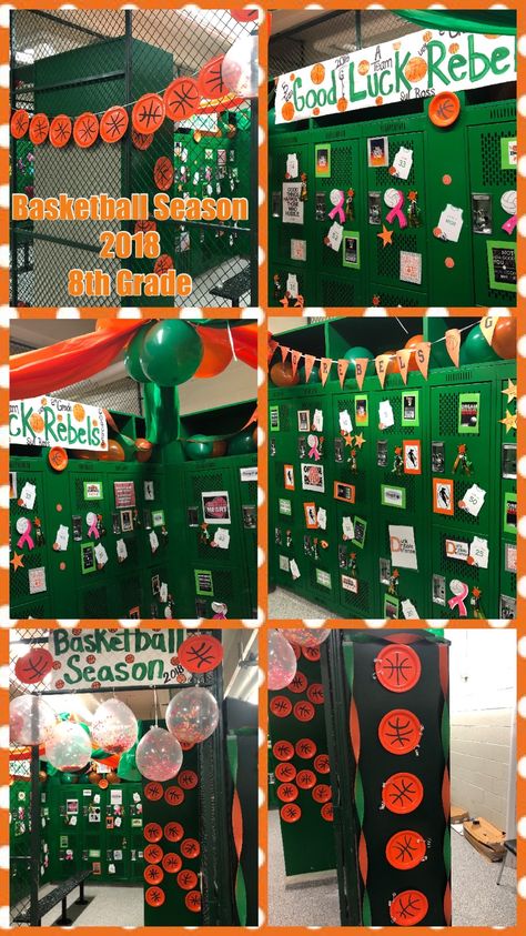 Locker room decorations Decorate Locker Room, Lockeroom Decorations, Basketball Locker Room Decorations Ideas, Game Day Locker Decorations, Pep Rally Decorations, Basketball Decorations For Lockers, Sport Locker Decorations Ideas, Locker Sports Decorations, Softball Locker Room Decorations