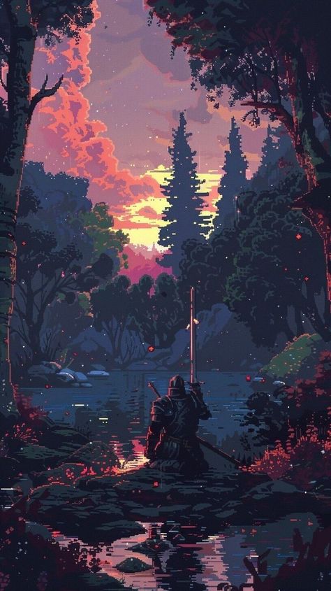 Dnd Phone Wallpaper, D&d Wallpaper, The Forest Game, Dark Fantasy Wallpaper, Dnd Wallpaper, Game Pixel Art, Knight Wallpaper, Dark Souls Wallpaper, Pixel Art Landscape