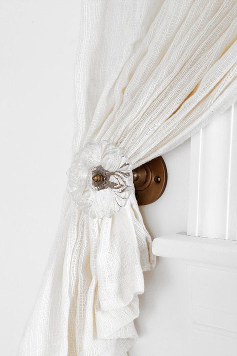 Urban Outfitters - Pressed Glass Floral Tie-Back White Cottage, Curtain Tie Backs, Big Girl Rooms, Pressed Glass, Shades Of White, Tie Backs, White Houses, Floral Tie, Cottage Style