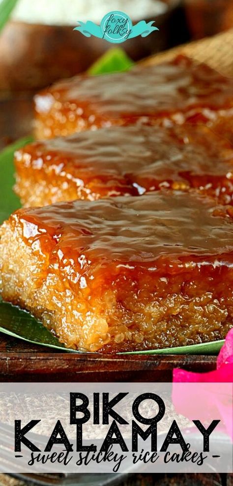 Filipino Sticky Rice, Filipino Rice Cake, Native Filipino, Filipino Party, Biko Recipe, Phillipino Food, Filipino Rice, Bibingka Recipe, Easy Filipino Recipes