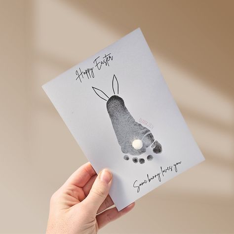 Celebrate Easter with this Personalised Footprint 'some bunny loves you' Card! This customisable craft kit includes everything you need to create a heartfelt gift. Paint your little one's footprints with love and let this unique card be a cherished keepsake for years to come. Order now and create a truly personal and meaningful gift! Included in your order is: - 2 cards with your personalisation options (include a two cards just encase a practice one is needed). Cards are white, 5x7 high quality 250gsm with envelopes - White pom poms for the bunny tails and PVA glue to stick them down - High quality water based poster paint in the colour you choose - Handy instructions on how to get the best foot/hand print ** Please read your personalisation notes carefully as they will be copied directly Some Bunny Loves You Footprint, Pva Glue, Poster Paint, Happy Easter Card, Some Bunny Loves You, Bunny Tails, Bunny Crafts, Bunny Tail, Easter Card