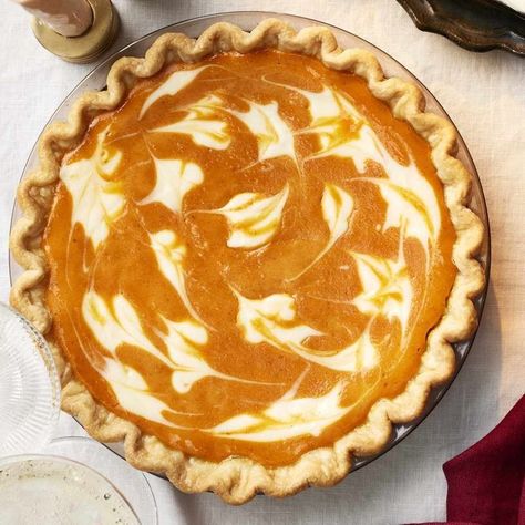 (20+) Food & Wine - Scented with bourbon and orange and swirled with... | Facebook Marbled Chocolate, Chocolate Pumpkin Pie, Perfect Pumpkin Pie, Easy Pumpkin Pie, Pumpkin Pie Recipe, Chocolate Pumpkin, Pumpkin Roll, Pumpkin Spice Syrup, Pumpkin Pie Filling