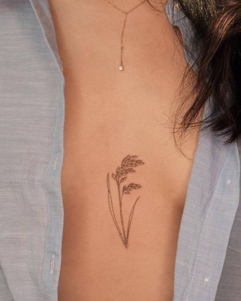 Rice Plant Tattoo, Red Lotus Tattoo, Symbol For Family Tattoo, Vietnam Tattoo, Rice Plant, Matching Best Friend Tattoos, Lavender Tattoo, Plant Tattoo, Friendship Tattoos