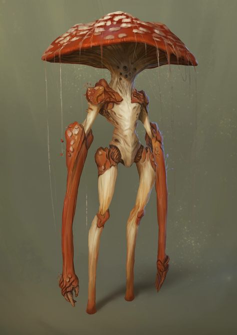 https://www.artstation.com/artwork/oAOoJk Fantasy Mushroom People, Anime Mushroom, Mushroom Folk, Mushroom Character, Mushroom People, Mushroom Man, Strange Creatures, Arte Doodle, Mushroom Ring