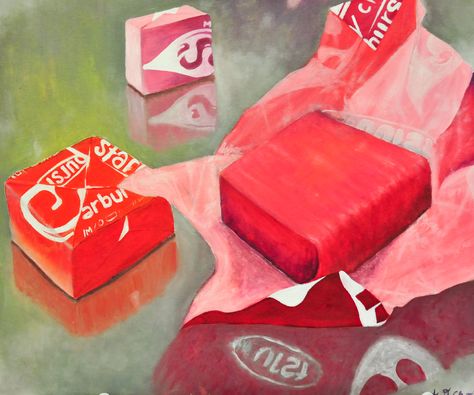 Candy still life painting Gcse Art Food Project, Gcse Art Ideas, Candy Still Life, Art Ideas Nature, Pop Art Still Life, Candy Pop Art, Pop Art Candy, Candy Artwork, Candy Painting