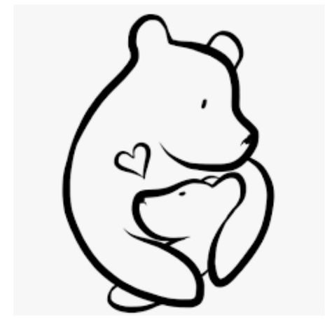 Small Mama Bear Tattoo, Bear Hugging Tattoo, Mumma Bear Tattoo, Simple Bear Tattoo Ideas For Women, Mama Bear And Baby Bear Tattoo, Bear Line Drawing, Momma Bear Tattoo, Mama Bear Tattoo, Bear Line Art