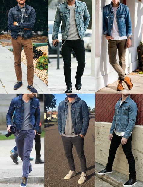 How to Wear a Denim Jacket | The Art of Manliness Denim Jacket Men Outfit, Light Jean Jacket, Denim Outfit Men, Dark Denim Jacket, Jean Jacket Outfits, Denim Jacket Outfit, Denim Jacket Fashion, Jean Jacket Men, Mens Casual Dress Outfits