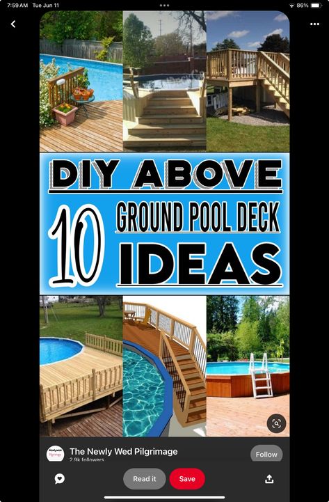 Pool Deck For Above Ground Pool, Diy Deck Around Pool, Cheap Above Ground Pool Decks, Partial Deck Above Ground Pool, Backyard Pool Deck Ideas, How To Build A Deck Around An Above Ground Pool, Building A Deck Around Above Ground Pool, Small Deck For Above Ground Pool Diy, Above Ground Pool Decking Ideas