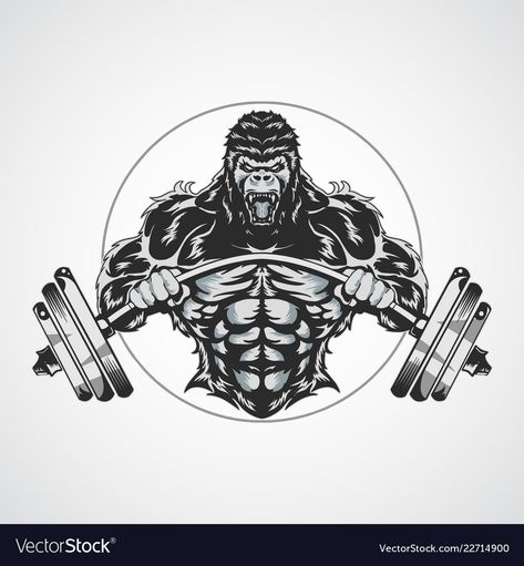 Gorilla Gym, Gorilla Logo, Gorilla Gorilla, Gorillas Art, Gorilla Tattoo, Logo Banner, Gym Art, Gym Logo, Creation Art