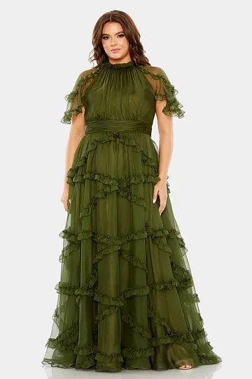 Fashion Gown-MC-plus size Plus Size Women Formal Dresses, Black Tie Plus Size Dresses, Olive Green Mother Of The Bride Dress, Formal Wedding Guest Dress Plus Size, Plus Size Wedding Guest Dresses Formal, Plus Size Evening Gown Special Occasions, Gay Prom, Dress Plus Size Formal, High Neck Evening Gown