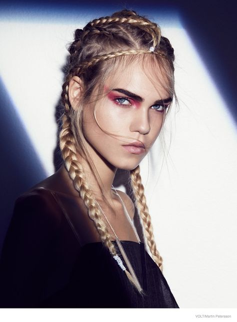 EcoRebel--Appearing in an editorial for Volt Magazine online, model Line Brems tries on six different braided hairstyles for this beauty feature MUA Åsa Elmgren Editorial Hair, Red Makeup, Magazine Online, Beauty Shoot, Editorial Makeup, Beauty Editorial, Hair Art, Beauty Inspiration, Fashion Makeup