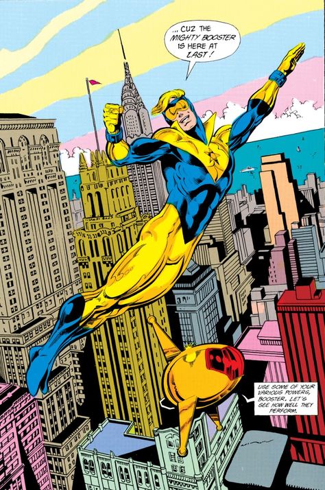 Booster Gold, Dc Comic Costumes, Justice League Unlimited, Comic Book Panels, Dc Comics Superheroes, Blue Beetle, Detective Comics, Dc Characters, Comic Panels