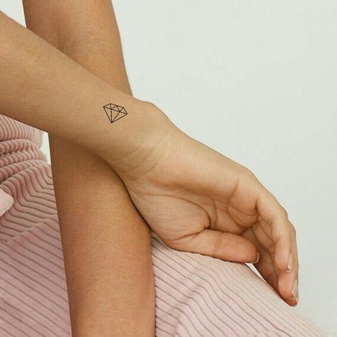 Small Diamond Tattoo, Diamond Tattoo Designs, Minimalist Tattoo Meaning, Diamond Tattoo, Minimalist Tattoo Ideas, Typography Tattoo, Small Tattoos With Meaning, Diamond Tattoos, Delicate Tattoo