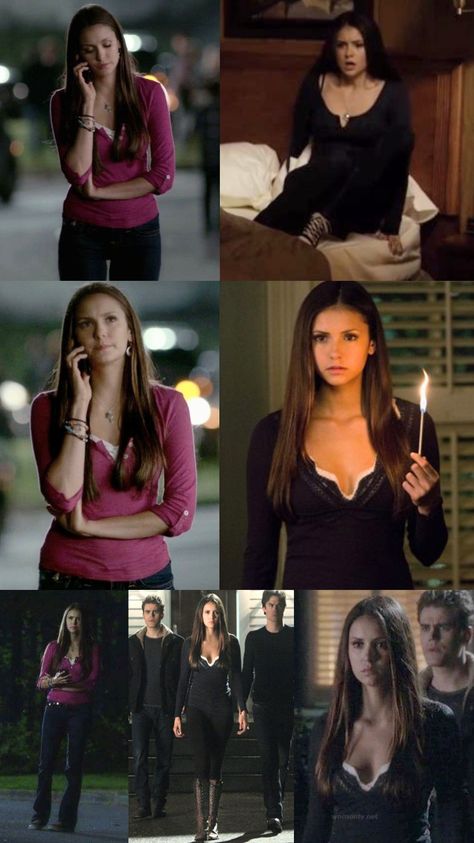 Elana Outfit, The Vampire Diaries Outfits, Elena Aesthetic, Elena Gilbert Style, Vampire Diaries Fashion, Vampire Fashion, Vampire Diaries Outfits, 2000s Outfit, Katherine Pierce