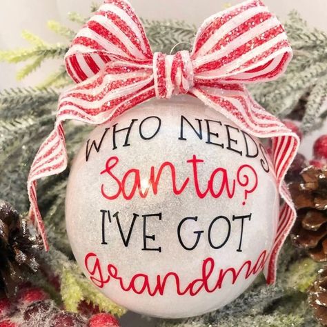 Grandpa Ornament Diy Christmas, Diy Christmas Gifts For Grandma, Grandma Diy, Grandma Christmas Ornament, Grandpa Ornament, Grandma Ornament, Grandmas Christmas, Christmas Gifts For Grandma, Ornament Ideas