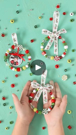 851K views · 3.5K reactions | Beaded Wreath Christmas Ornaments  This craft is awesome because it turns out great, is inexpensive and easy to do and there's virtually NO MESS!  #christmascrafts #craftsforkids #christmascraftsforkids #christmasornaments #craftblogger | The Craft Patch Wreath Ornaments For Kids, No Mess Crafts, Christmas Ornaments Diy Kids, Beaded Wreath, Beaded Ornaments Diy, Easy Ornaments, Easy Christmas Ornaments, Christmas 2025, Teacher Ornaments