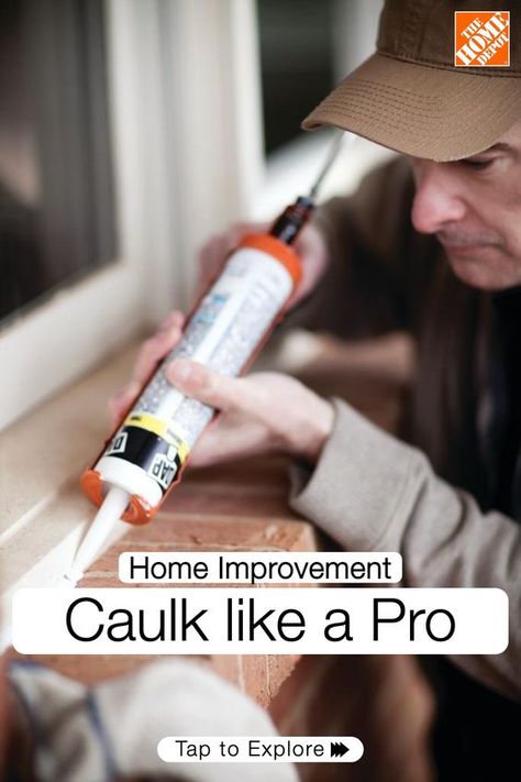 Get your home ready for winter weather by mastering the basics of caulking! Learn how to remove old caulk, apply new caulk and use a caulk gun like a pro. Get all you need from The Home Depot and get ahead on your Winter Prep Checklist this season. Tap to learn more. How To Caulk Like A Pro, Home Depot Projects, House Painting Tips, Caulking Tips, Prep Checklist, Diy Handyman, Basement Remodel Diy, Carpentry Diy, Bathroom Remodel Shower