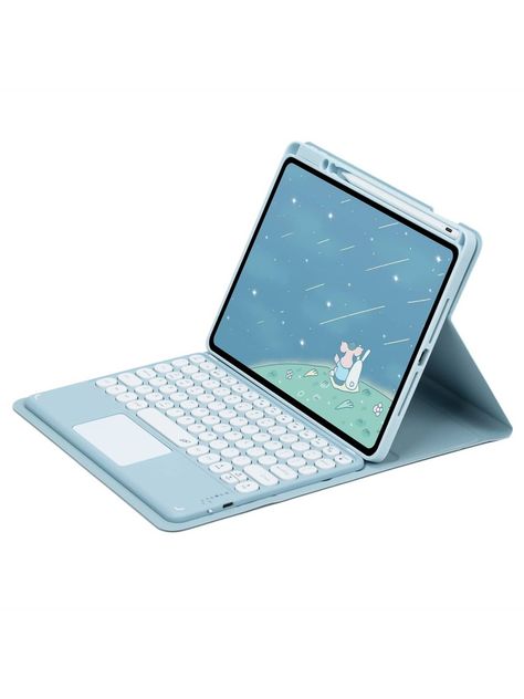 Ipad Air 5 Blue Aesthetic, Apple Pad, Cute Blue Keyboard, Ipad Air Keyboard Case, Blue Gradient Keyboard, Blue Ipad 10th Gen, Apple Tablet, Keyboard With Touchpad, Ipad Computer