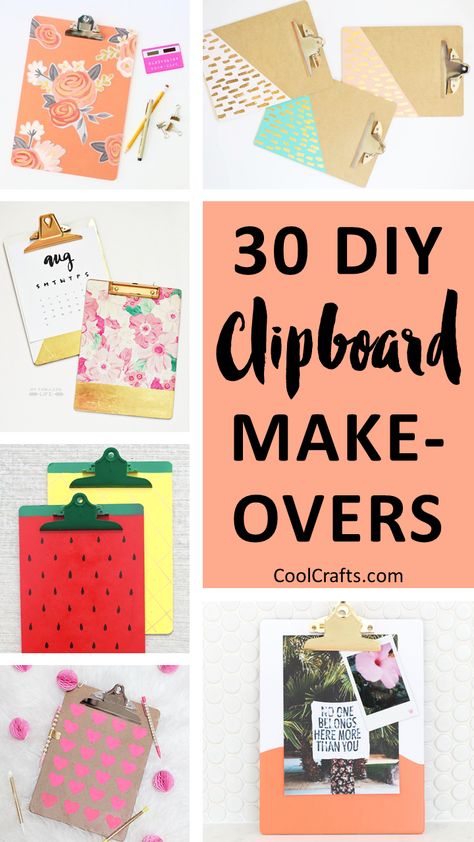 30 Ways to Personalize Clipboards DIY Style - CoolCrafts.com Clipboard Ideas, Clipboard Crafts, Clipboard Art, Diy Clipboard, Clipboard Decorating, Personalized Clipboards, Cricket Crafts, Diy Back To School, Work Diy