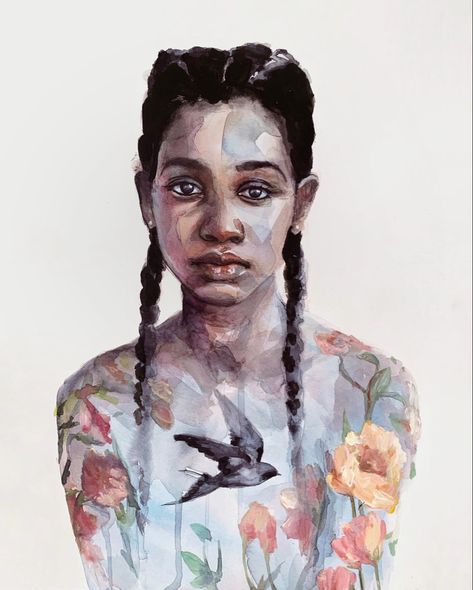 Agnes Cecile Watercolor, Agnes Cecile Art, Agnes Cecile, Heart Watercolor, Watercolor Art Face, Watercolor And Acrylic, Sketches Of People, Deep Art, Expressionist Art