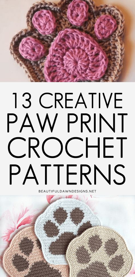 If you're a cat or dog lover, you'll love these creative paw print crochet patterns I'm sharing in this post. Most of the patterns you'll find here are beginner-friendly. Included are pet and paw print ponchos, blankets, paw print stocks, earrings, and more. Dog Paw Print Crochet Blanket, Dog Paw Coasters Crochet Pattern, Crochet Dog Potholder, Paw Print Granny Square Crochet Pattern Free, Paw Prints Crochet Pattern, Crochet Paw Print Blanket Free Pattern, Crochet Dog Mat Free Pattern, Crochet Dog Paw Pattern Free, Dog Paw Crochet Pattern