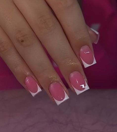 Acrylic Toe Nails, Ombre Acrylic Nails, Glamour Nails, White Acrylic Nails, Girly Acrylic Nails, French Tip Acrylic Nails, Work Nails, French Acrylic Nails, Short Square Acrylic Nails