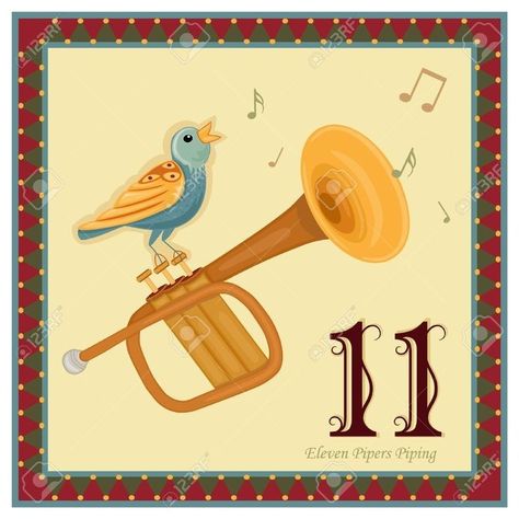 11 Pipers Piping, 11th Day Of Christmas, Pipers Piping, Christmas Images Free, Seven Swans, 12 Days Of Xmas, Christmas History, Christmas Stock Photos, The 12 Days Of Christmas