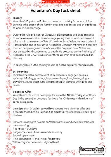 Find out about the history of Valentine’s Day with this useful fact sheet. #Valentine'sDay History Of Valentine's Day, The History Of Valentines Day, History Of Valentines Day For Kids, St Valentine Facts, Valentines Day Facts, History Of Valentines Day, What Is Valentines Day, Valentine's Day Origin, February Themes