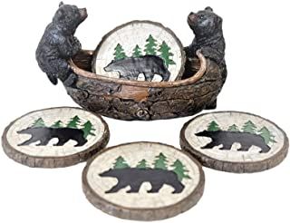 Amazon.com: rustic bear cabin decor Log Kitchen, Bear Cabin, Log Cabin Rustic, Rustic Coasters, Themed Rooms, Black Bears, Bear Silhouette, Cabin Lodge, Bear Decor