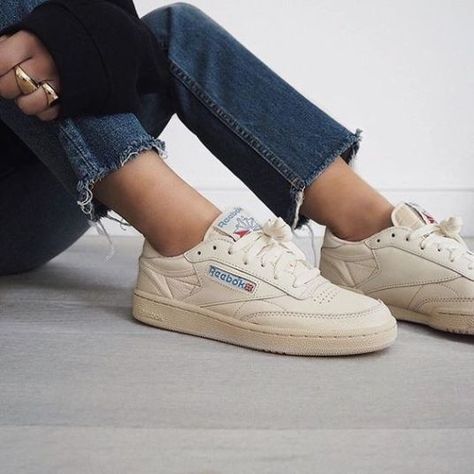 5 Sneakers That Will Make You Look Cool While Keeping You Comfy - Society19 Reebok Outfit, Reebok Club C 85 Vintage, Club C 85 Vintage, Sneaker Outfits, Sneaker Trend, Jeezy, Dior Sneakers, Vintage Sneakers, Reebok Club C