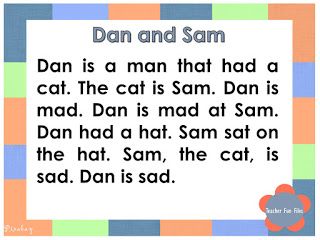 Easy reading for beginning readers. Here are some English reading passages your kids can use to practice reading and comprehension. It includes commonly used English words and CVC. CVC word is a word that is made up of a consonant, vowel and a consonant sound. Cat, hot, tip, man and hut are all CVC words. Reading Materials For Beginners, Phonetics Worksheet, Cvc Reading Passages, Phonic Reading, Hindi Vyanjan, Cvc Fluency, Cvc Reading, Phonics Passages, Teacher Fun Files