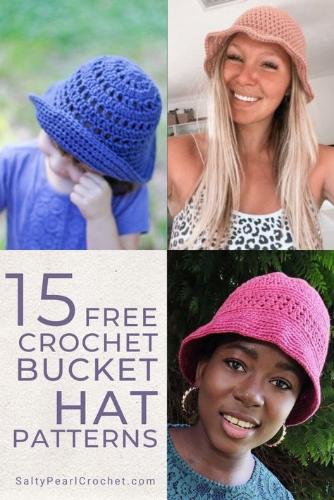 Crochet Hats With Brims, Crochet Hat For Women Free Pattern, Crochet Mens Bucket Hat Free Pattern, Crochet Brimmed Hat Pattern Free, Free Crochet Bucket Hat Patterns, Free Crochet Bucket Hat, Bucket Hat Patterns, Easy Crochet Bucket Hat, Bucket Hat Pattern Free