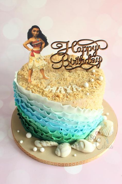 Moana - Birthday Cake  - Cake by Joonie Tan Moana Birthday Cake, Moana Cake, Moana Birthday Party, Moana Party, Moana Birthday, Ocean Theme, Love Cake, Birthday Cake Kids, Girl Cakes