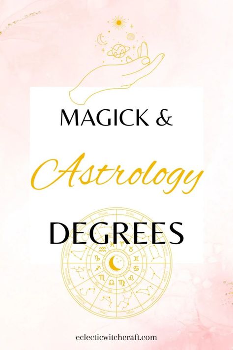 Dive into the mystical world of astrological degrees and unlock the hidden potential in your natal chart. Explore the significance of degrees in astrology and discover practical tips to infuse magick into your love, money, career, and spiritual pursuits using astrological degrees. #astrologicaldegrees #magick #destiny Degrees In Astrology, Astrology Degrees, Natal Chart Astrology, Career Astrology, Eclectic Witchcraft, Astrology Meaning, Aries And Pisces, Aries And Gemini, Hidden Potential