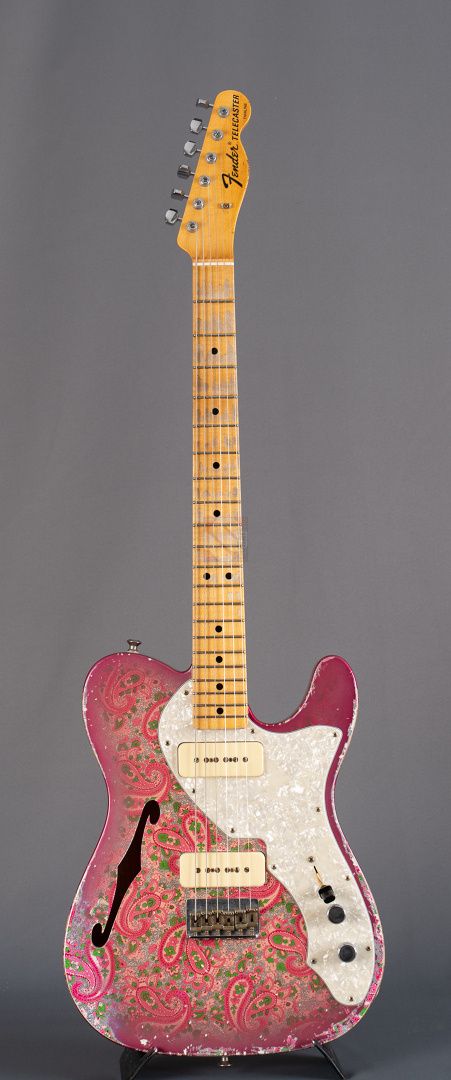 Fender Telecaster Thinline Relic Paisley Masterbuilt Greg Fessler (2016) | Ten Guitars Telecaster Thinline, Hippie Look, Fender Telecaster, Pink Paisley, Paisley, Guitar