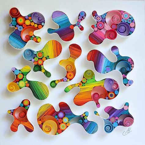 Quilling Paper Craft Wall Art, Rainbow Quilling, Paper Quilling Letters, Quilled Mosaic, 3d Quilling Ideas, Quilling Wall Art, Quilling Paper Art, Quilling Letters, Paper Rainbow