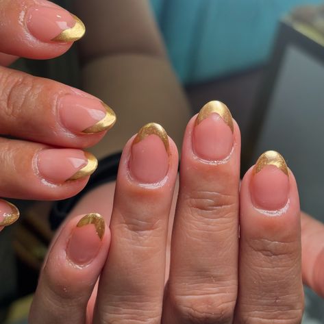 Elevate your mani with a touch of gold! 💅✨ The perfect blend of classic and glam with these Gold French nails. Stay chic, stay golden. #GoldFrenchNails #LuxuryNails #NailInspo Neutral Gold Nails, Gold French Nails, Stay Golden, Luxury Nails, Touch Of Gold, Gold Nails, French Nails, Nail Inspo, Nails