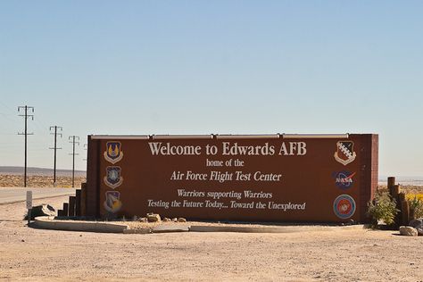 Edwards Air Force Base, Plane Spotting, Military Bases, Desert Life, Base Image, Air Force Base, Entrance Sign, Air Force Bases, Mojave Desert