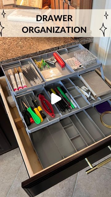 Double Layer Drawer Organizer, Organizing Junk Drawers, Draw Organization, Organize Kitchen Drawers, Kitchen Gadgets Organization, Deep Drawer Organization, Office Drawers, Kitchen Drawer Dividers, Organize Office