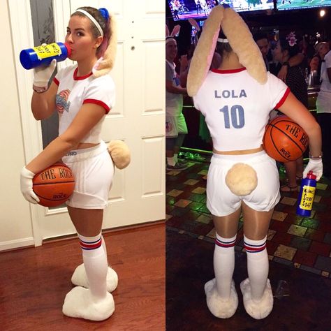 Halloween '15 - Lola Bunny - Space Jam Lola Bunny Costume Ideas, Lola Bunny Hairstyle, Space Jam Outfit Women, Lola Bunny Halloween Costume, Lola Bunny Cosplay, Lola Space Jam Costume, Spacejam Halloween Costume, Space Jam Lola Bunny Costume, Bunny Diy Costume