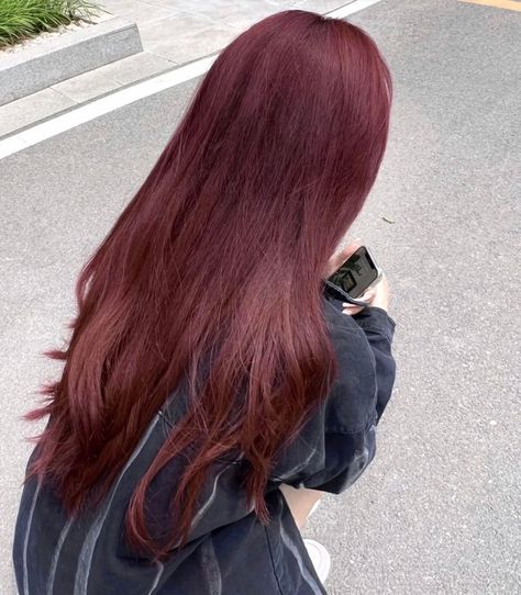 Red Lavender Hair, Hair Color Ideas No Bleach, Red Hair No Bleach, Strawberry Red Hair, Bleach Hair Color, Haircolor Ideas, Red Hair Inspo, Wine Hair, Gothic Hairstyles