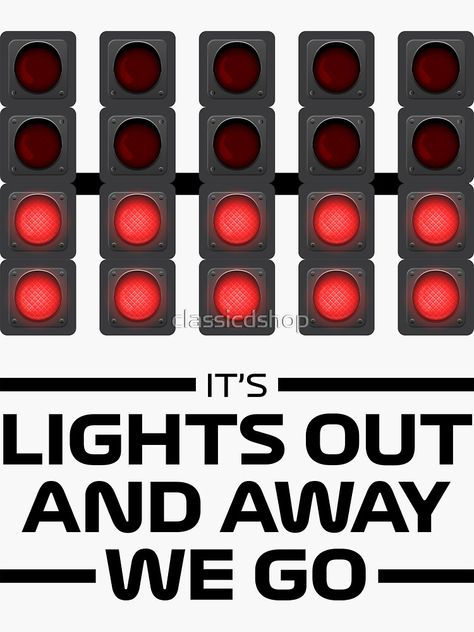 "F1 Race Lights" Sticker by classicdshop | Redbubble Formula 1 Lights Out, F1 Lights Out, F1 Bedroom Ideas, F1 Collage, F1 Party, Lewis Hamilton Formula 1, Red Bull F1, F1 Race, Racing Stickers